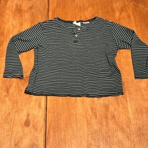 Zara Baby Striped Long Sleeve Henley - 2-3 Yrs